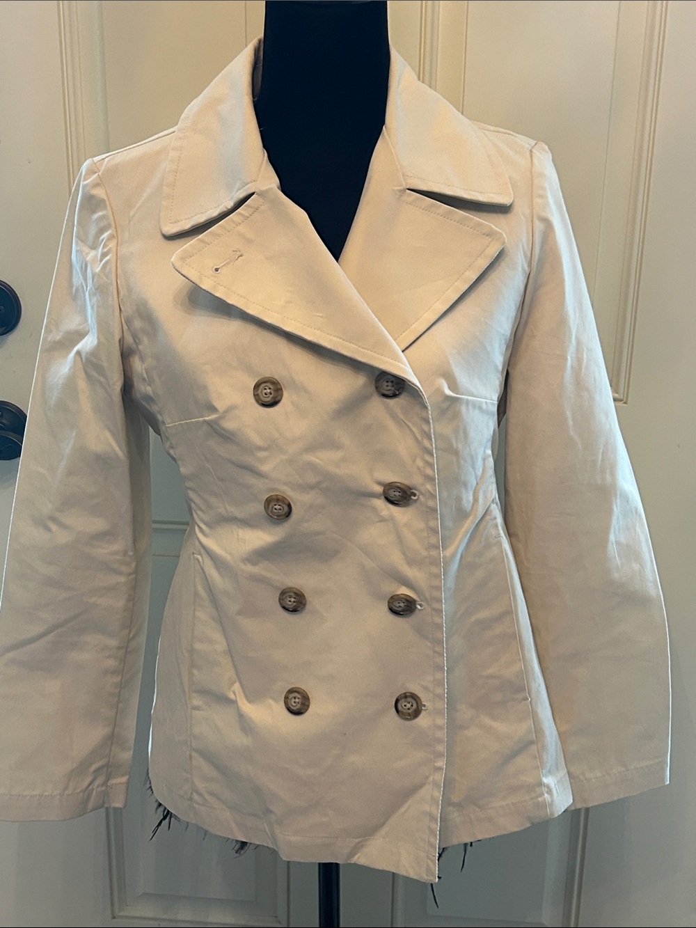 NWOT GAP Cream Double-Breasted Trench Jackets-size S